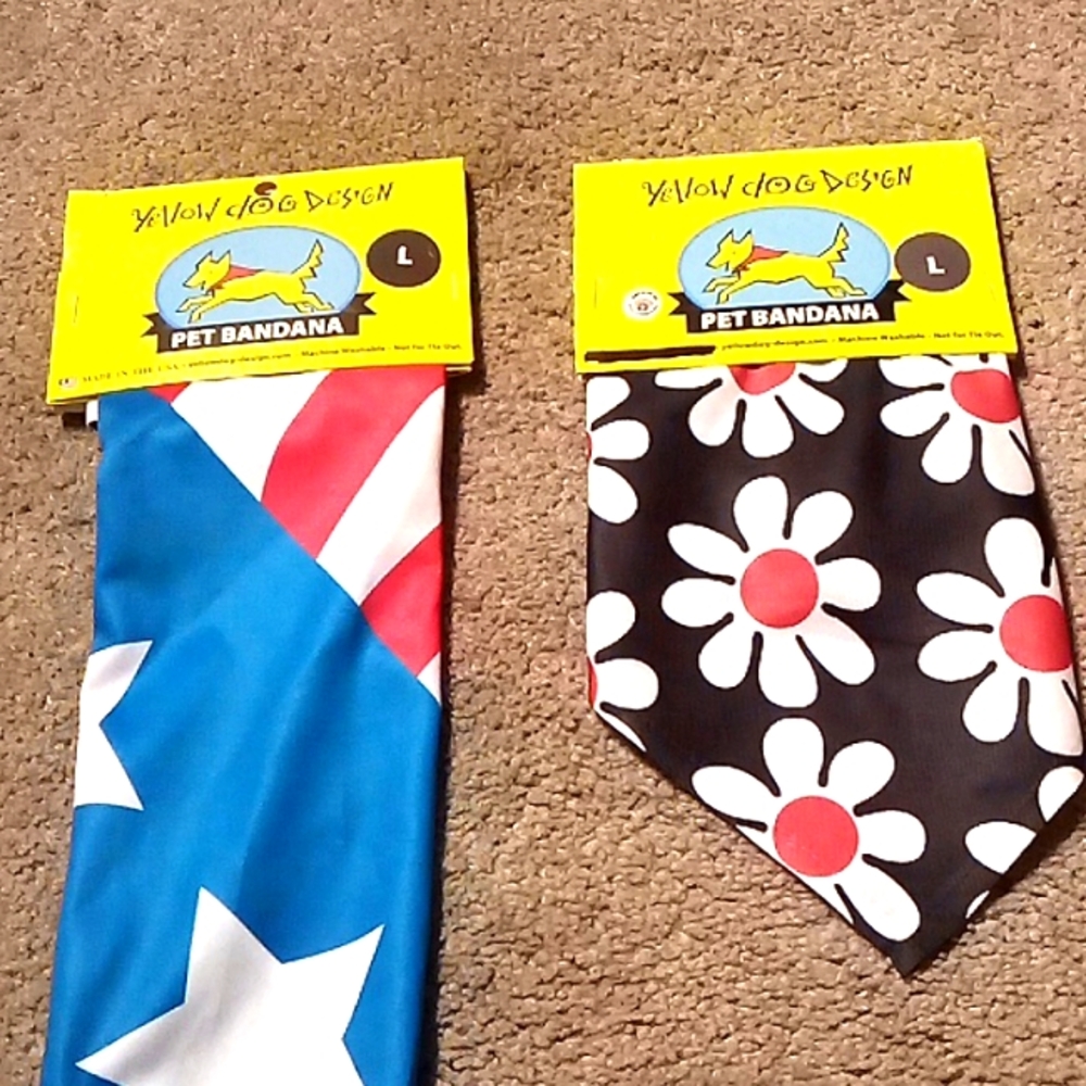 Set of two large dog bandanas
